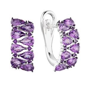 Серебряные серьги с аметистами