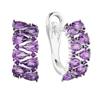 Серебряные серьги с аметистами