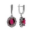 Серебряные серьги с рубином
