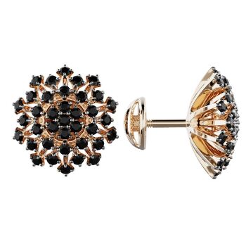 Серебряные серьги-пусеты с шпинелями