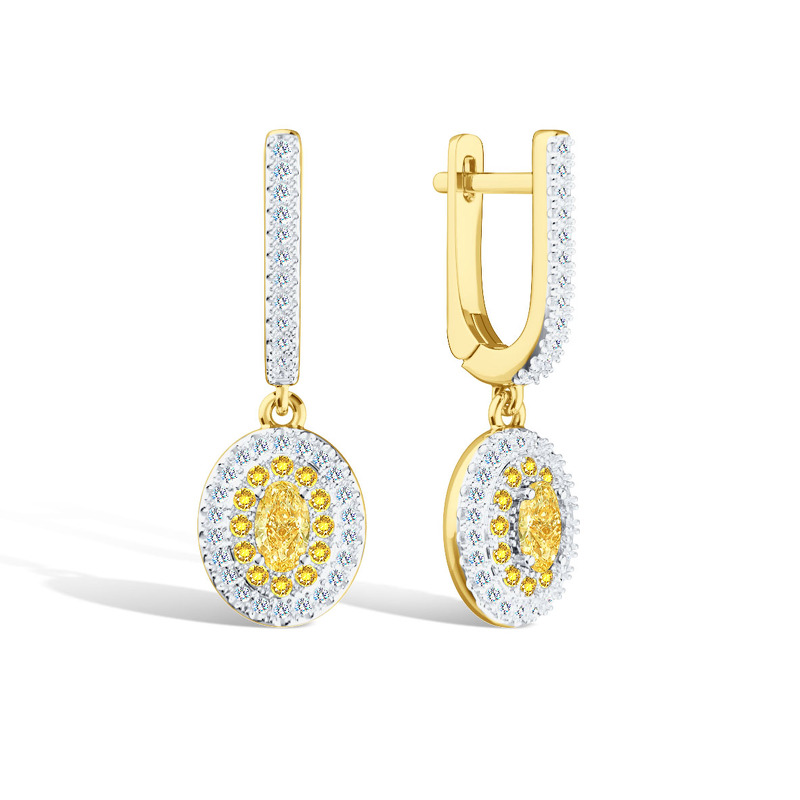 Серебряные серьги с муассанитом и фианитами