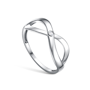 Серебряное кольцо с бриллиантом