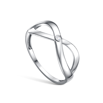 Серебряное кольцо с бриллиантом