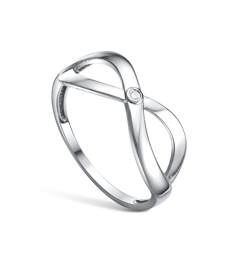 Серебряное кольцо с бриллиантом