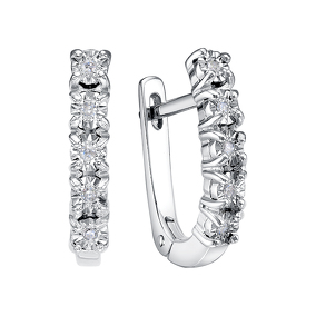 Серебряные серьги с бриллиантами