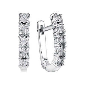 Серебряные серьги с бриллиантами