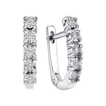 Серебряные серьги с бриллиантами