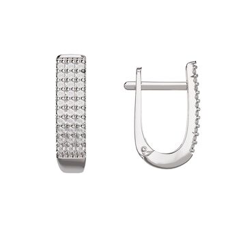 Серебряные серьги с фианитами и фианитами