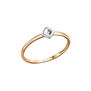 Серебряное кольцо с бриллиантами в золочении