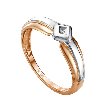 Серебряное кольцо с бриллиантом