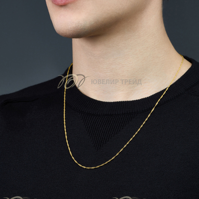 Золотая цепь «Сингапур» с алмазной огранкой