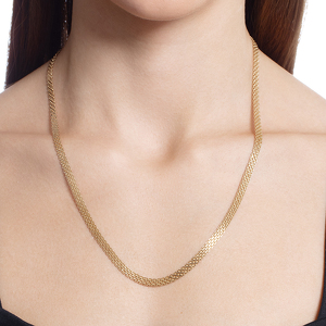 Золотая цепь «Бисмарк двойной» с алмазной огранкой