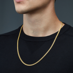 Золотая цепь «Гарибальди» с алмазной огранкой