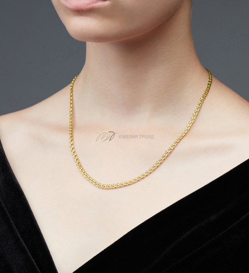 Золотая цепь «Гарибальди» с алмазной огранкой