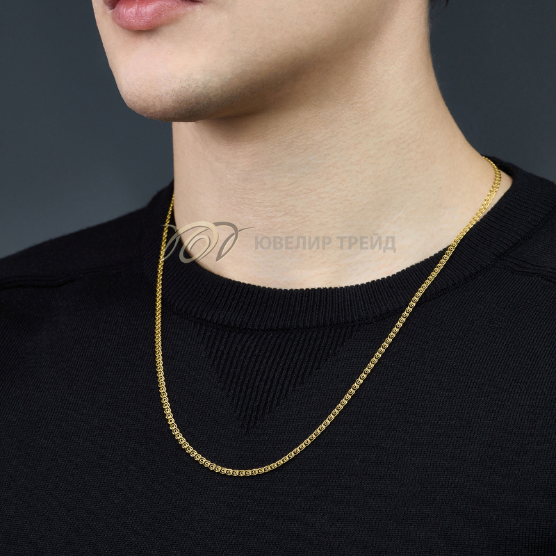 Золотая цепь «Сердечко» с алмазной огранкой