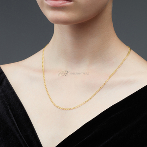 Золотая цепь «Сердечко» с алмазной огранкой