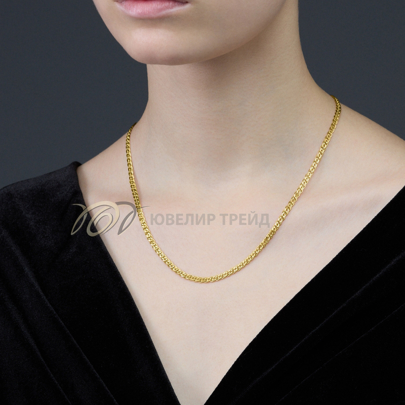 Золотая цепь «Нонна» с алмазной огранкой