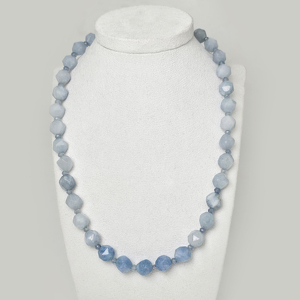 Аквамарин 107 бусы шар грань 10мм, диск грань 4х3м