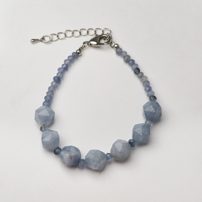 Аквамарин 108 браслет шар грань 10мм, диск грань 4