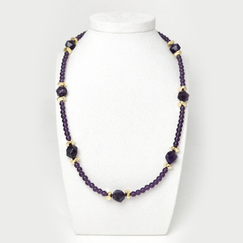 Аметист 262 бусы природный шар грань 10мм, шар 4мм