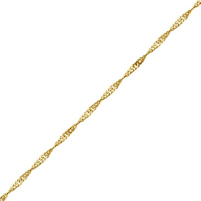 Золотой браслет «Сингапур» с алмазной огранкой