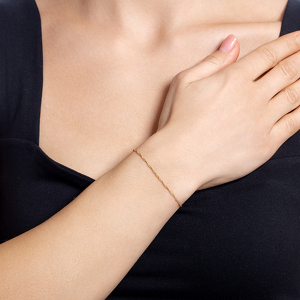 Золотой браслет «Сингапур» с алмазной огранкой