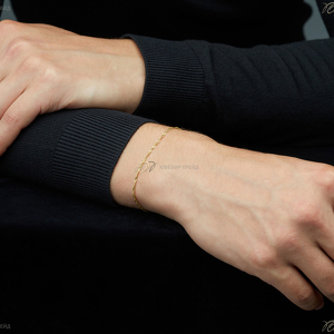 Золотой браслет «Сингапур» с алмазной огранкой