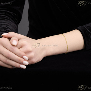 Золотой браслет «Сингапур» с алмазной огранкой