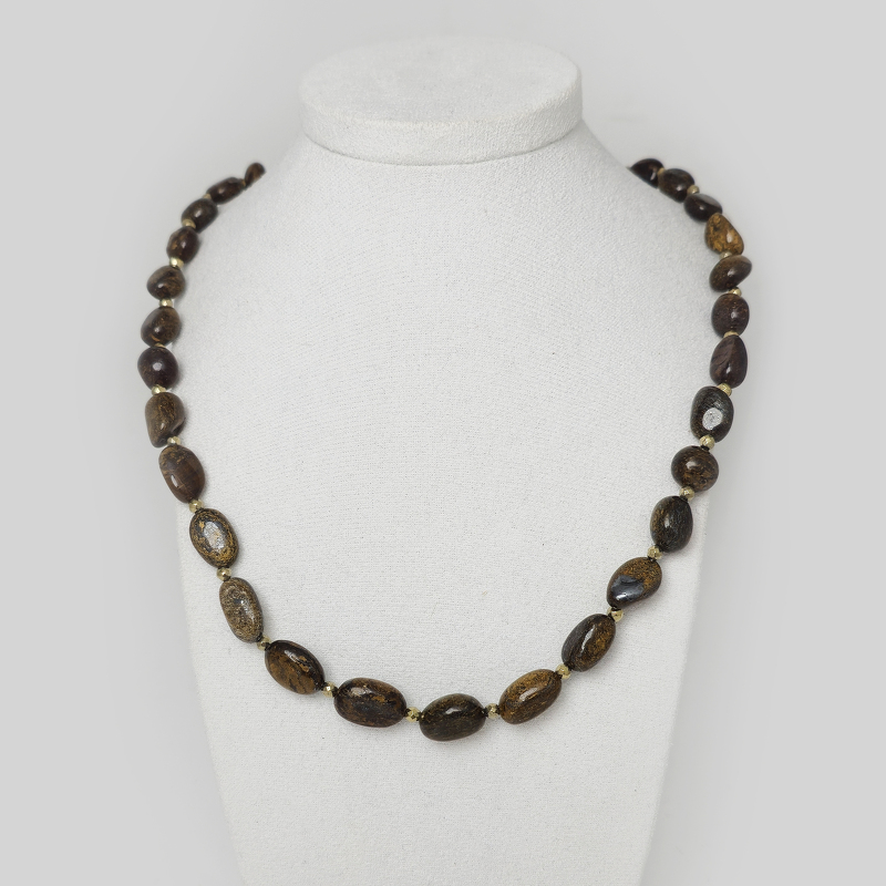 Бронзит 010 бусы овал мятый 10х8мм Австралия, пири