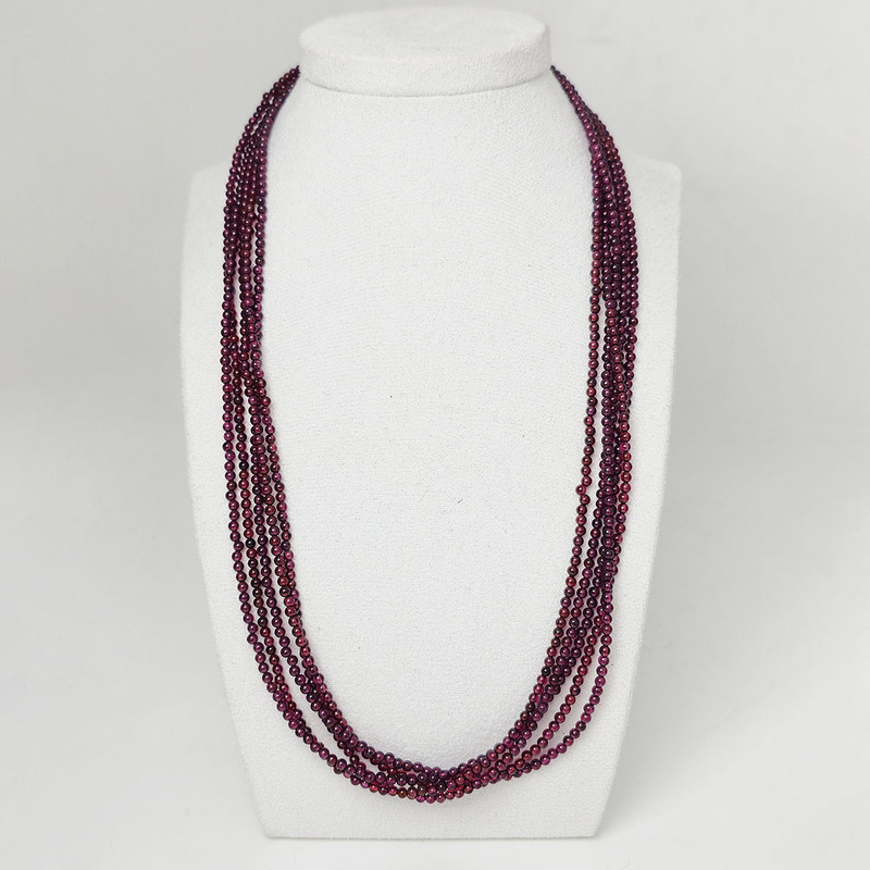 Гранат 263 бусы гранат-альмандин 5 рядов шар 2мм Ш