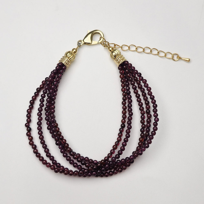 Гранат 264 браслет гранат-альмандин 5 рядов шар 2м