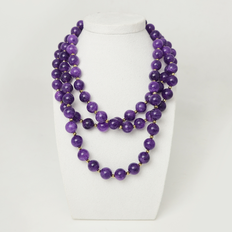 Жадеит 077 бусы фиалковый шар 10мм Бирма, пирит ша