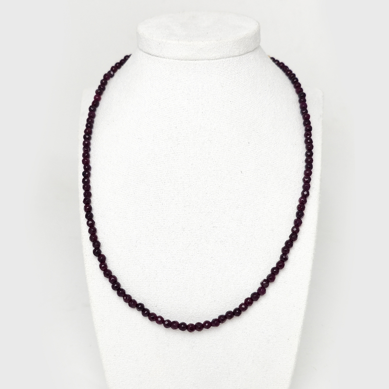 Жадеит 085 бусы рубиновый шар грань 4мм Мьянма ПЗЛ