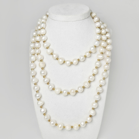 Жемчуг 596 бусы жемчуг белый 9-10мм Индонезия куль