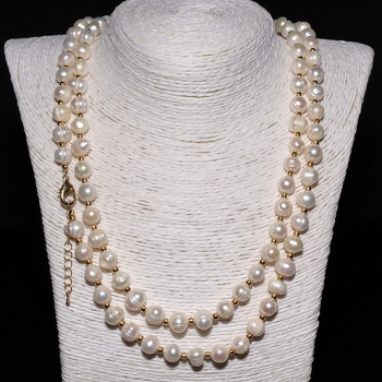 Жемчуг 596 бусы жемчуг белый 9-10мм Индонезия куль