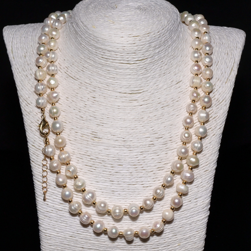 Жемчуг 596 бусы жемчуг белый 9-10мм Индонезия куль