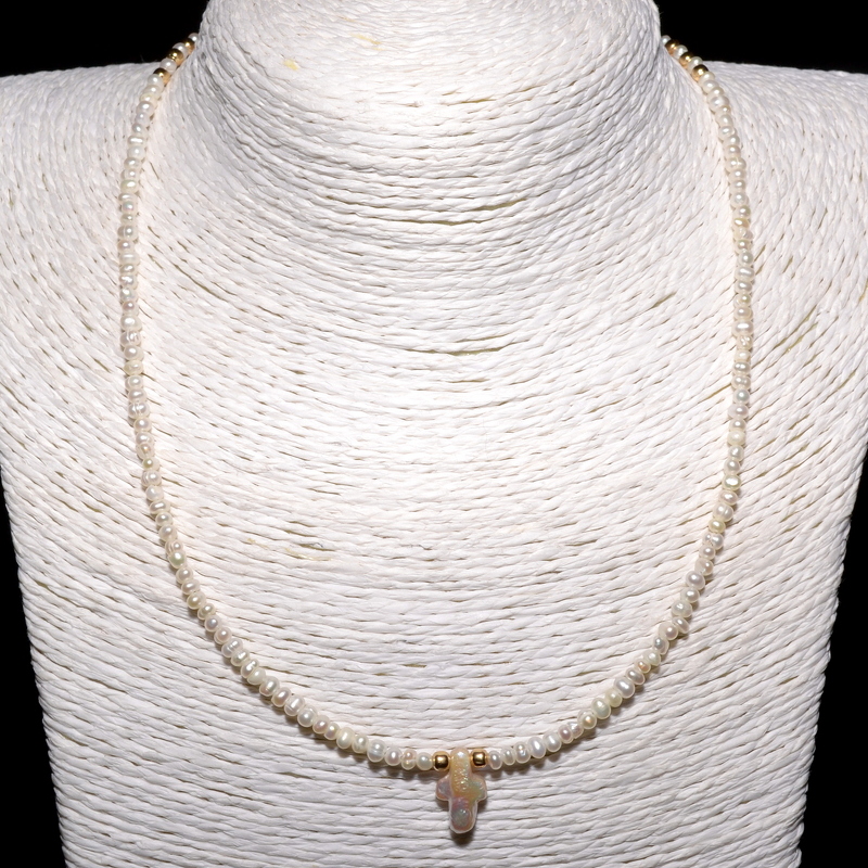 Жемчуг 597 бусы микрожемчуг белый 3х2мм,крест мабе