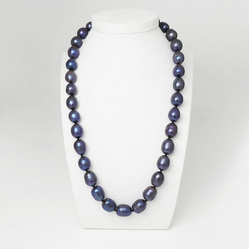 Жемчуг 598 бусы Акойя серо-черно-розовый рис 10-12