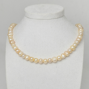 Жемчуг 599 бусы персиковый шар 7-7,5мм Гонконг кул