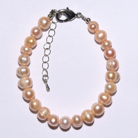 Жемчуг 601 браслет персиковый шар 7-7,5мм Гонконг