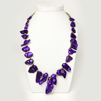 Жемчуг 603 бусы фиолетовый кеши 10-20х3мм Идонезия