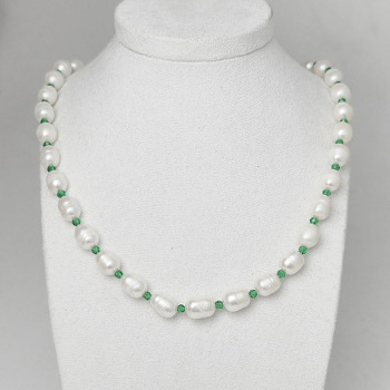 Жемчуг 608 бусы жемчуг белый рис 10х8мм Индонезия