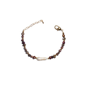 Жемчуг 614 браслет жемчуг бамбук роз.20-27-7мм, Аб