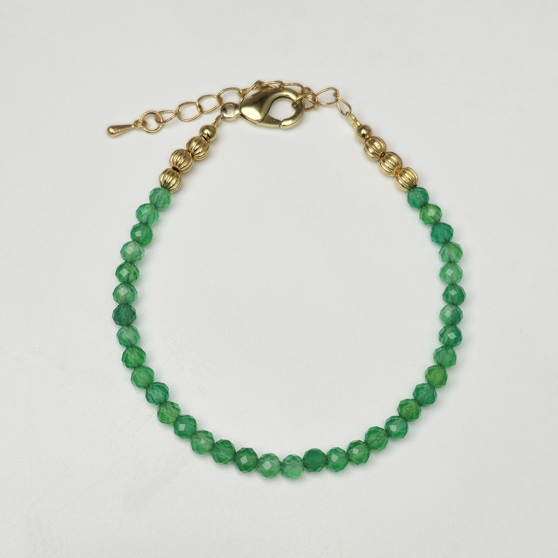 Изумруд 070 браслет шар грань 4-4,5мм восст. и обл