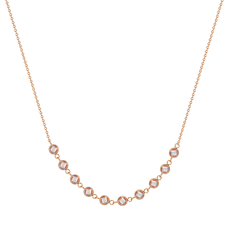 Золотое колье с фианитами