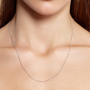 Серебряная цепь «Ромб двойной» с алмазной огранкой