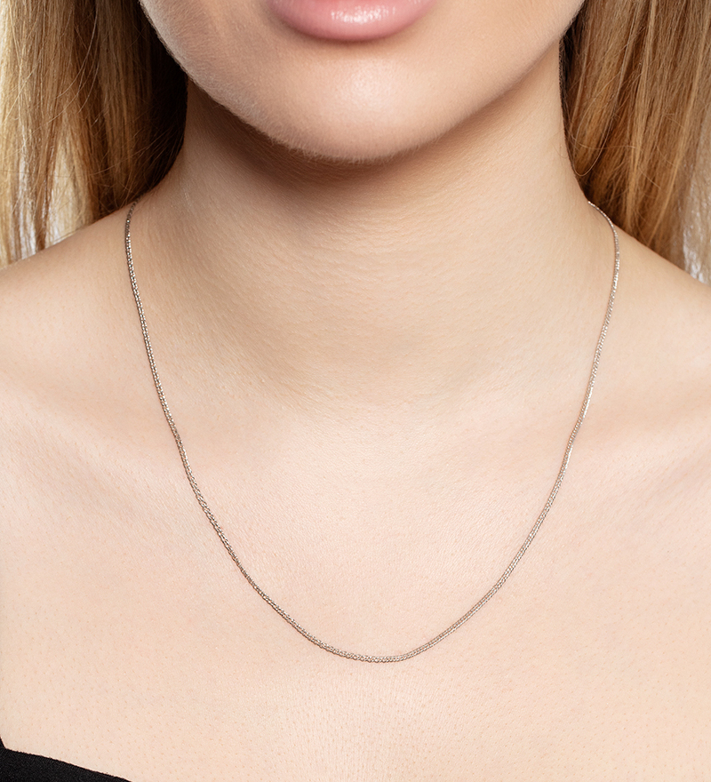 Серебряная цепь «Ромб двойной» с алмазной огранкой