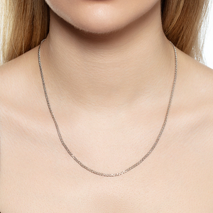 Серебряная цепь «Ромб двойной» с алмазной огранкой