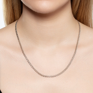 Серебряная цепь «Ромб двойной» с алмазной огранкой