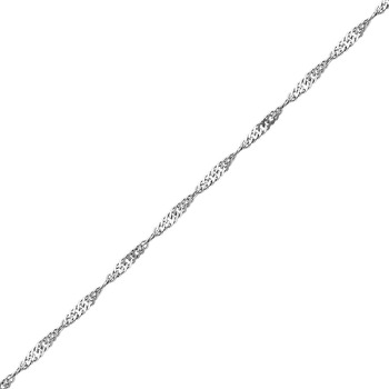 Серебряная цепь «Сингапур» с алмазной огранкой